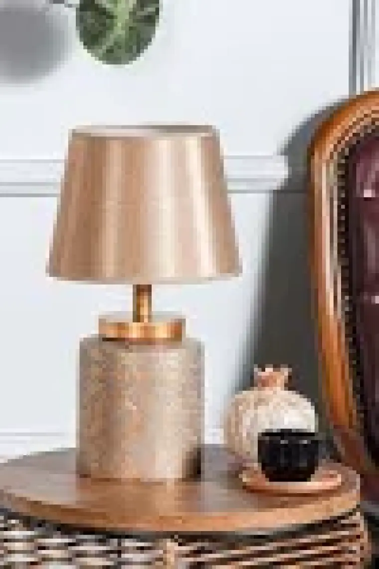 Hmydesign Grande Seramik Abajur Gri Gold