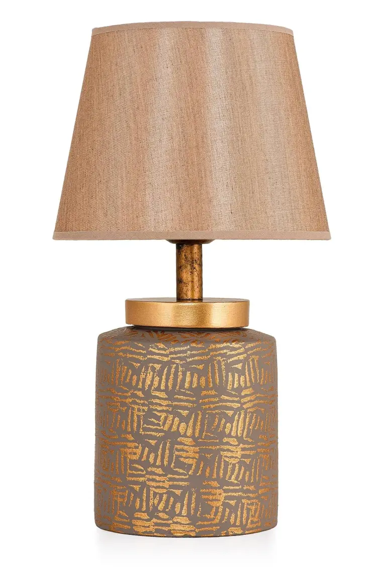 Hmydesign Grande Seramik Abajur Gri Gold