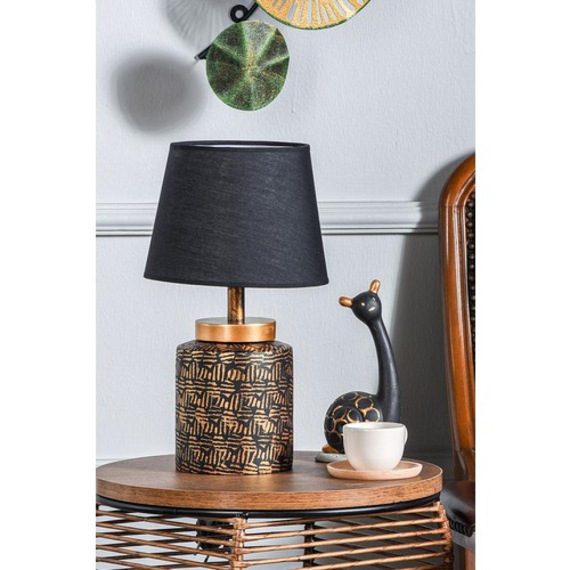 Hmydesign Grande Seramik Abajur Siyah Gold