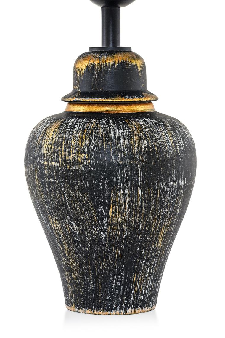 Sinope Seramik Abajur Gold Siyah Srmk-53