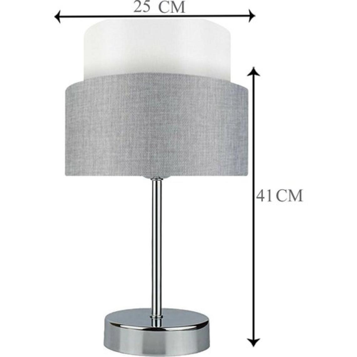 Evlight Deko Krom Metal Abajur Gri EV-227