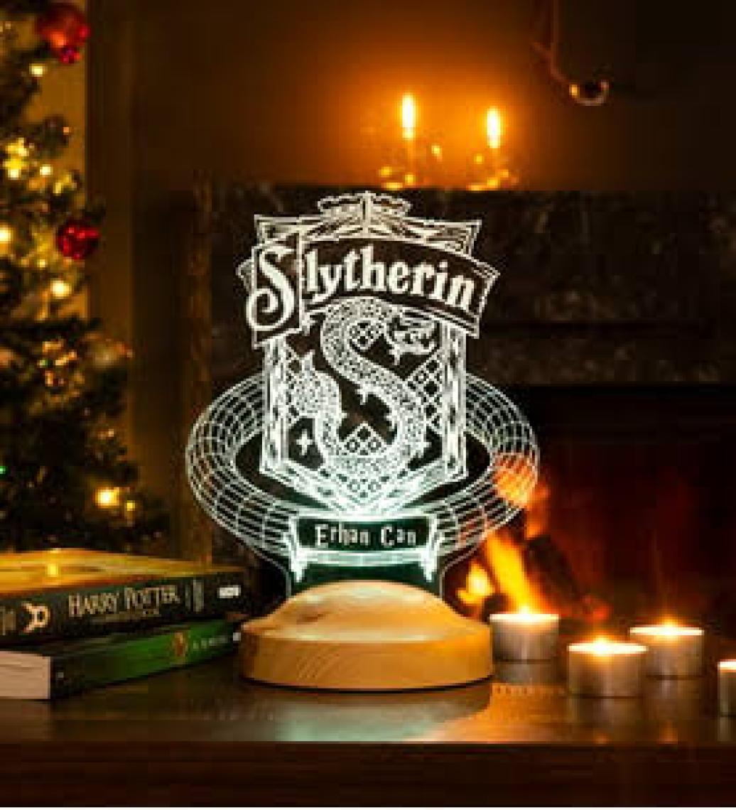 Sevgi Lambası Kişiye Özel Harry Potter Slyhterin Hogwarts Hediyesi, Slyhterin Hediyesi 3D LED Lamba