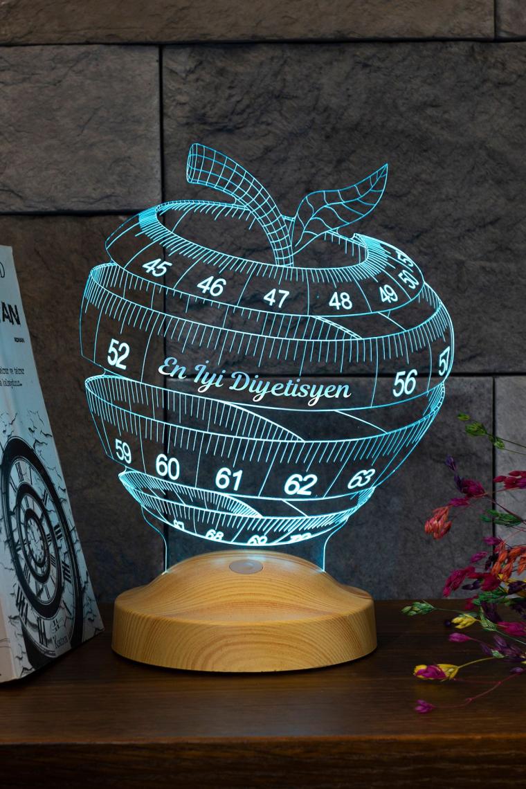 Sevgi Lambası Kişiye Özel 3 Boyutlu Diyetisyen Doktor Hediyesi  Led Lamba