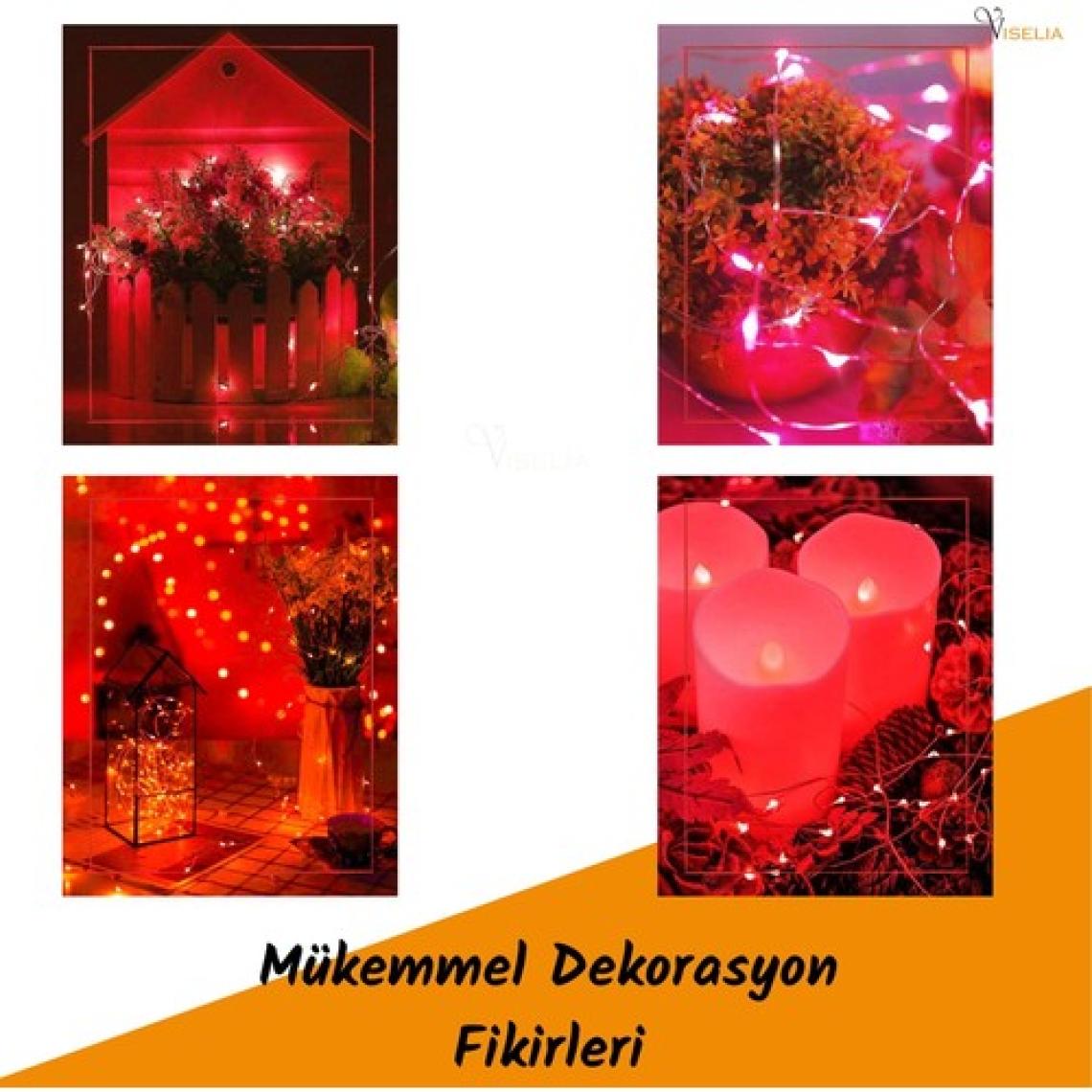 Viselia Peri LED Çok Amaçlı Dekoratif Aydınlatma 3 Metre Piller Dahil Şerit Parti Işığı