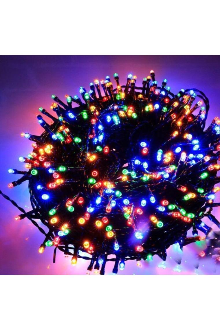 Techno Smart Solar 50 Ledli 7 Metre Bahçe Aydınlatma Dekorasyon Güneş Enerjili LED Rgb Işık