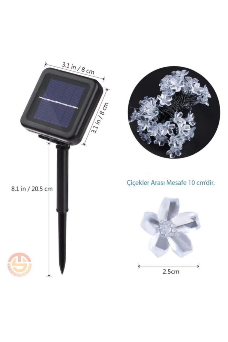 Techno Smart  50 Ledli 8 Modlu Solar Çiçekli Rgb Bayçe Aydınlatma Dekorasyon Güneş Enerjili