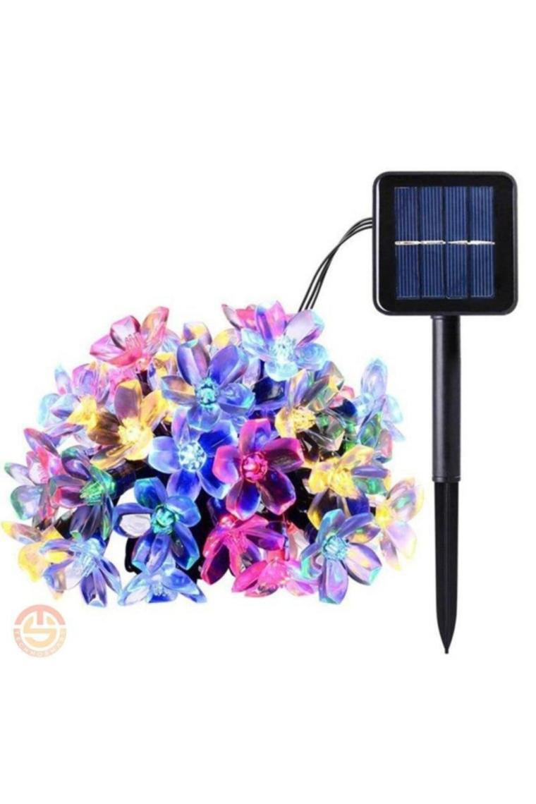 Techno Smart  50 Ledli 8 Modlu Solar Çiçekli Rgb Bayçe Aydınlatma Dekorasyon Güneş Enerjili