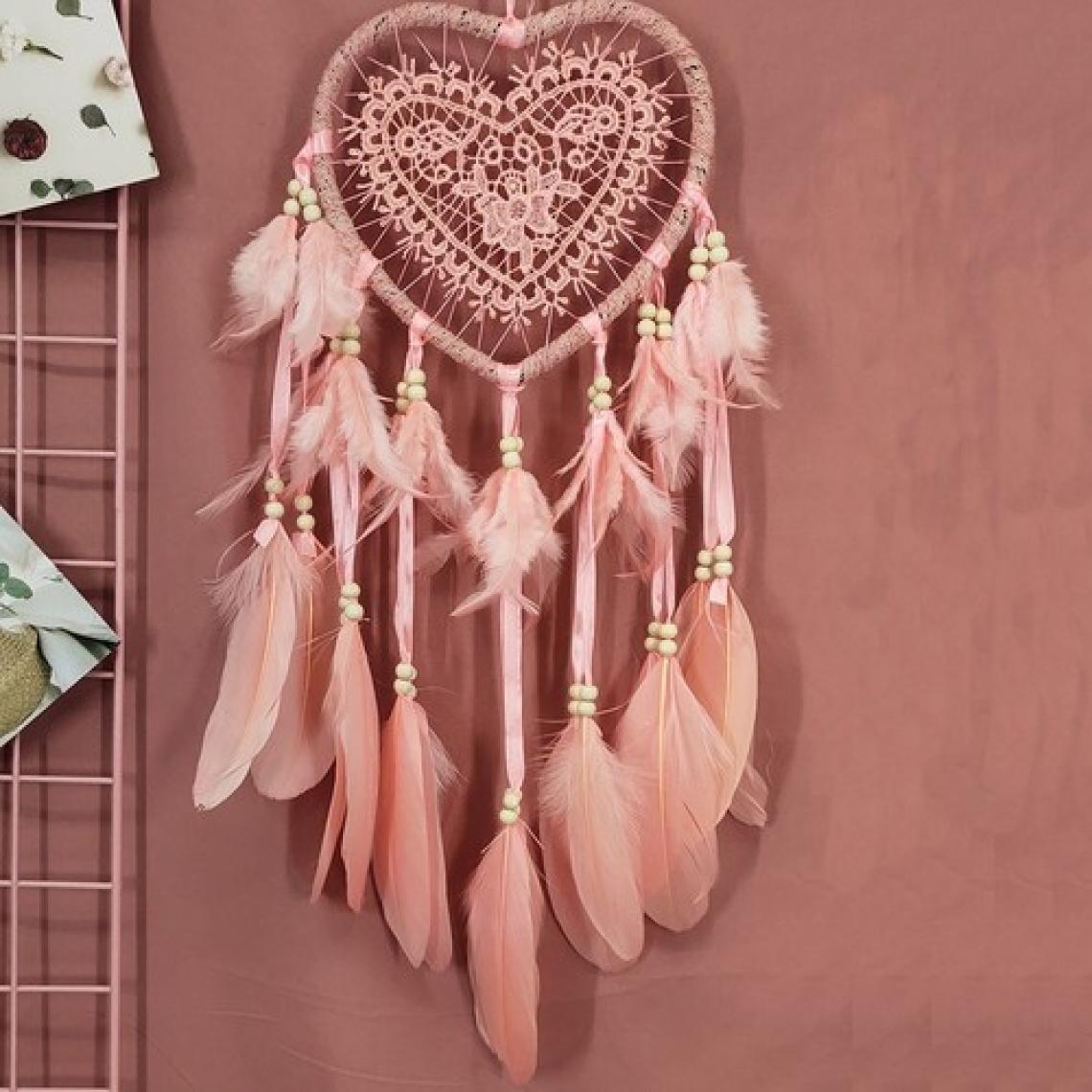 Mobgift Kalp Rüya/düş Kapanı LED Işıklı 17 cm (Pembe)