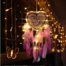 Mobgift Kalp Rüya/düş Kapanı LED Işıklı 17 cm (Pembe)
