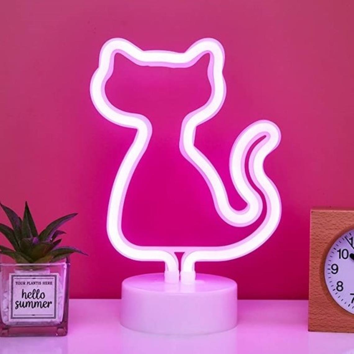Epazzar Pembe Kedi Neon Lamba USB ve Pilli Cat Neon LED Işık