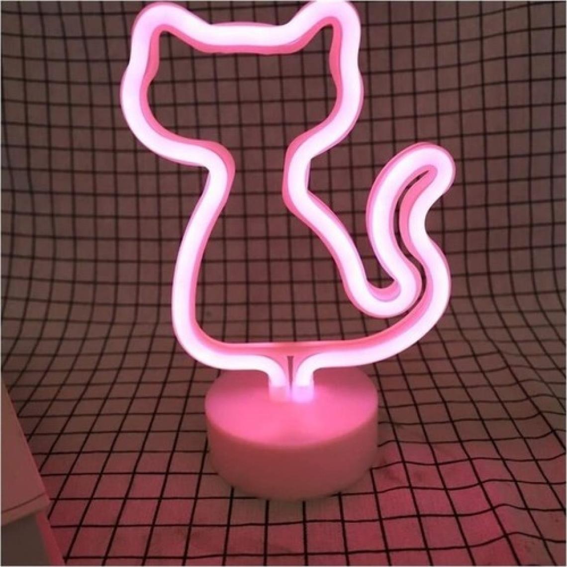 Epazzar Pembe Kedi Neon Lamba USB ve Pilli Cat Neon LED Işık
