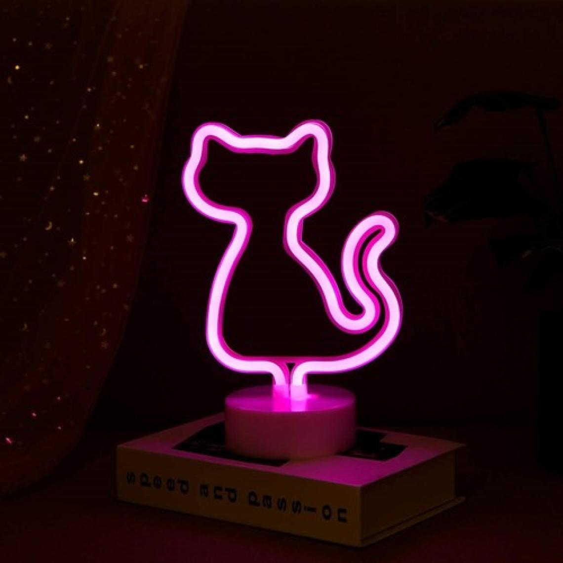 Epazzar Pembe Kedi Neon Lamba USB ve Pilli Cat Neon LED Işık