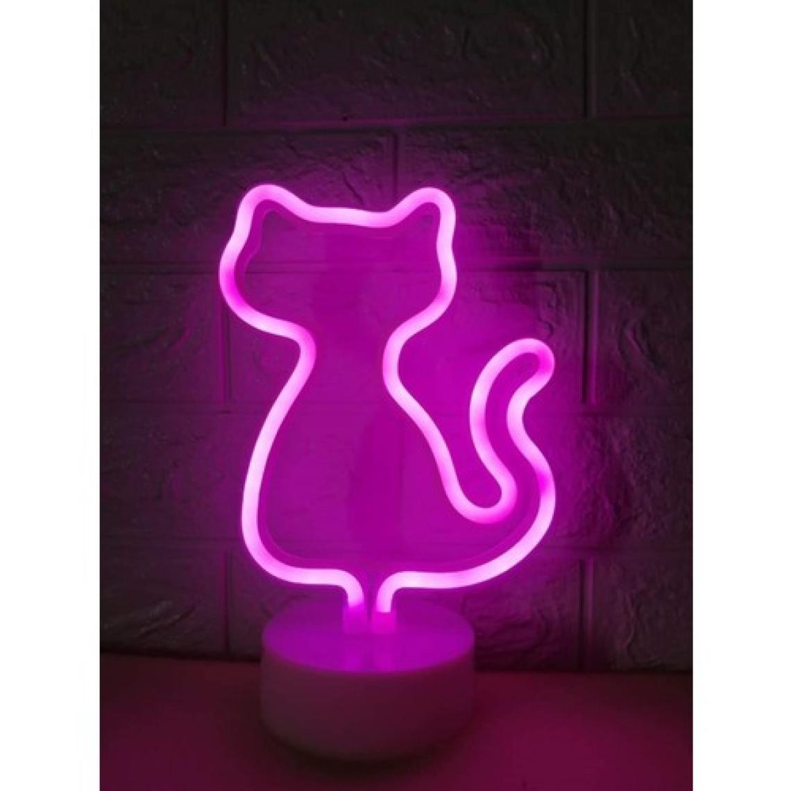 Epazzar Pembe Kedi Neon Lamba USB ve Pilli Cat Neon LED Işık