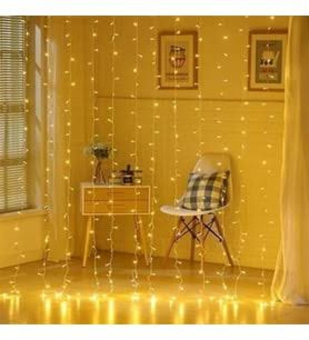 İtc Store 8 Fonksiyonlu 200 Led 10 Saçak Şerit Led 2x2 Perde Ip Led  (Gün Işığı)