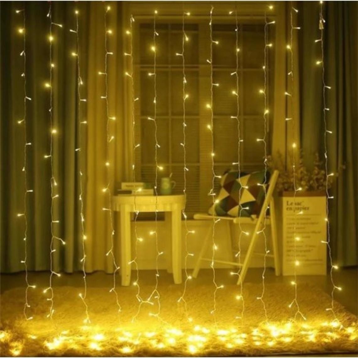 Technosmart 3x2 Metre Perde LED Animasyonlu 12 Saçaklı 240 Ledli Fişli Eklenebilir 8 Fonksiyonlu
