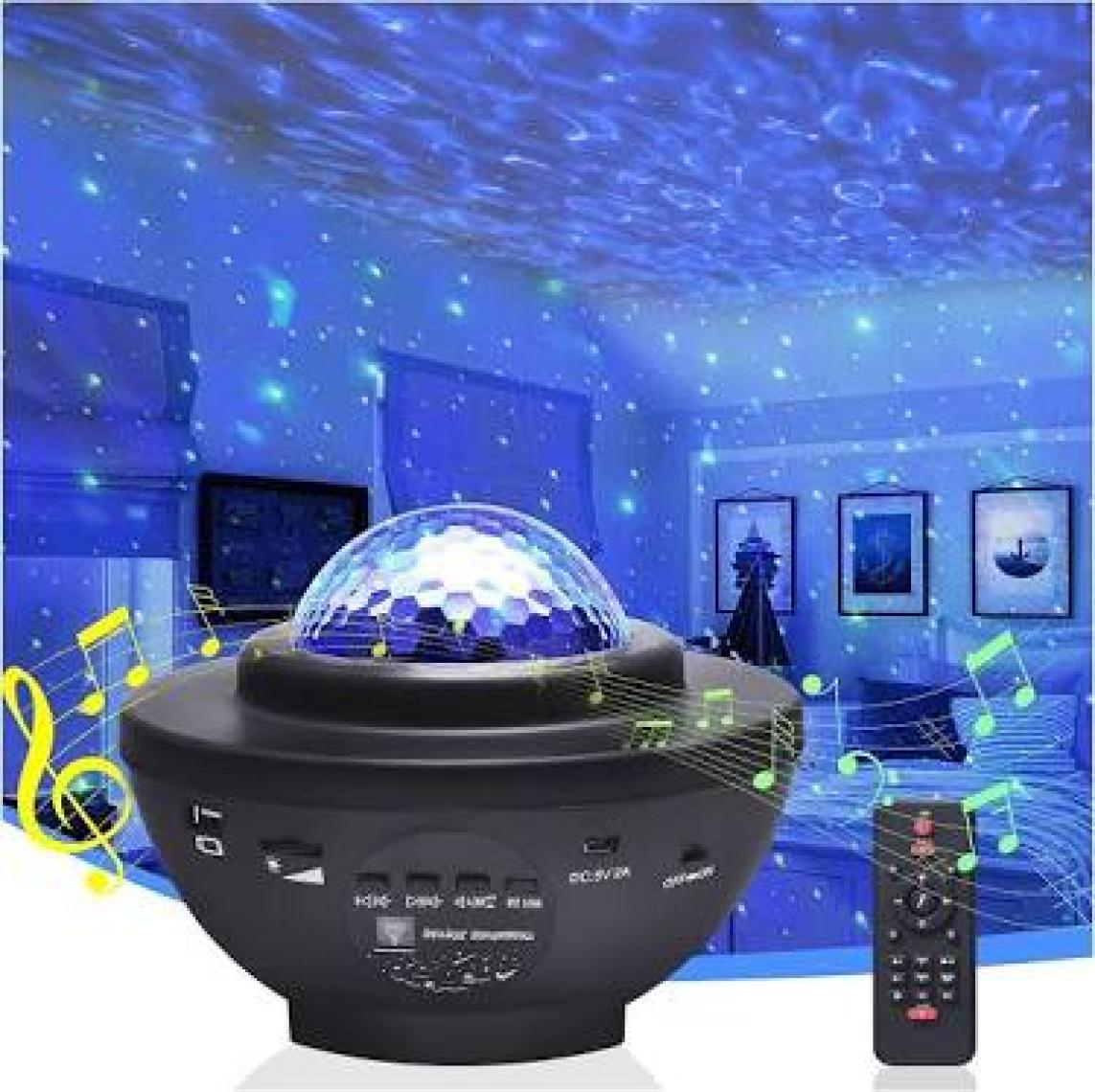 Triline LED Yıldız Bluetooth USB Projektör Okyanus Dalgası Gece Lambası
