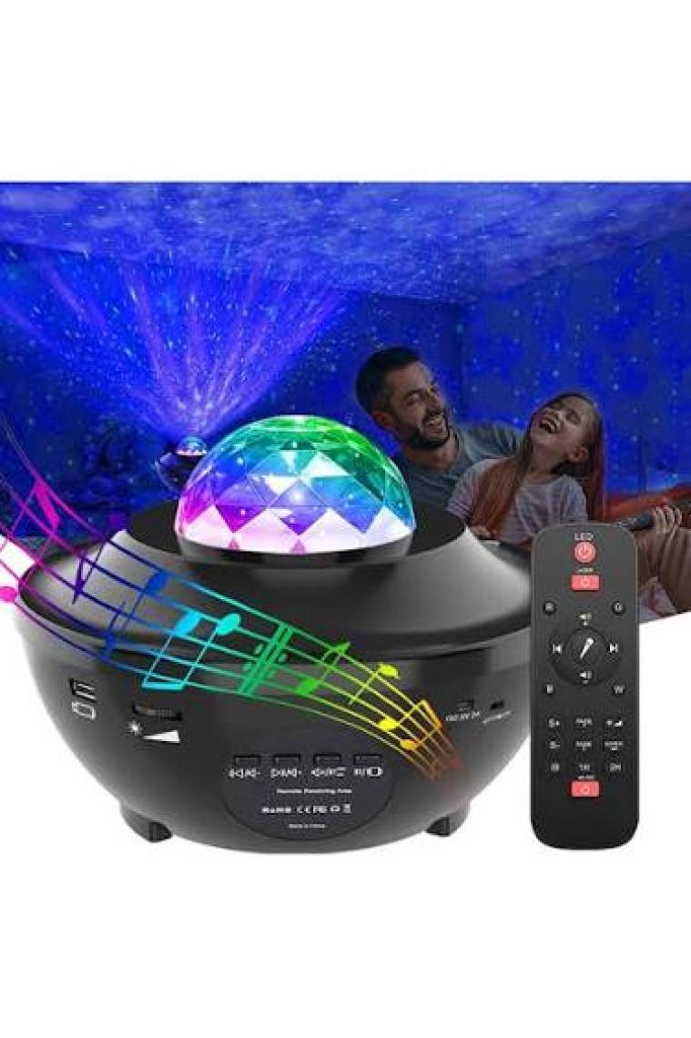 Triline LED Yıldız Bluetooth USB Projektör Okyanus Dalgası Gece Lambası