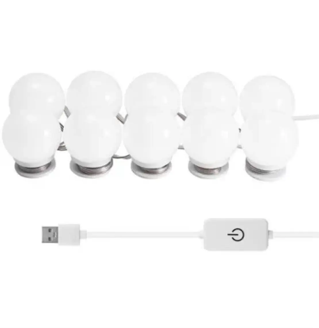 Hediye Filesi Nostalji Hollywood Tarzı 10'lu Makyaj Aynası Lambası Beyaz LED Işıklı Lamba USB