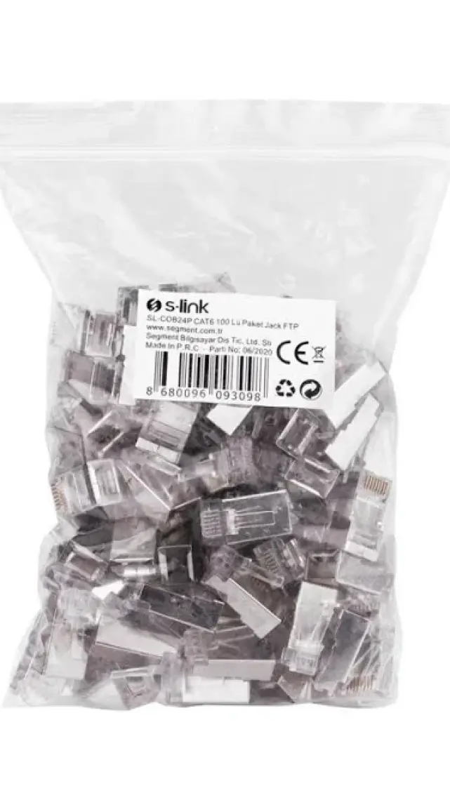 S-Link Ez RJ45 Ftp Soket Metal Cat6 (100 Adet) S-Link SL-COB24P