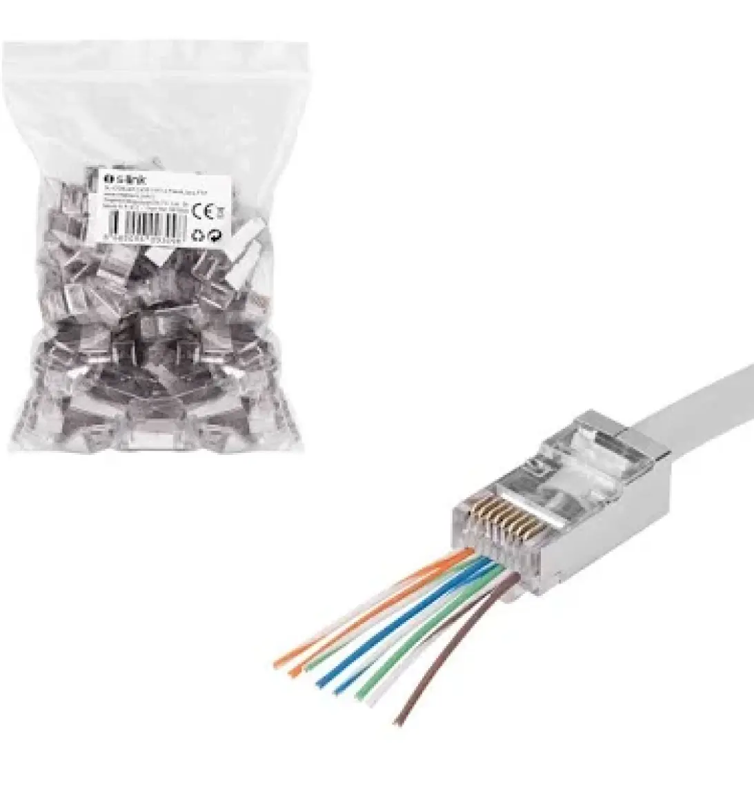 S-Link Ez RJ45 Ftp Soket Metal Cat6 (100 Adet) S-Link SL-COB24P