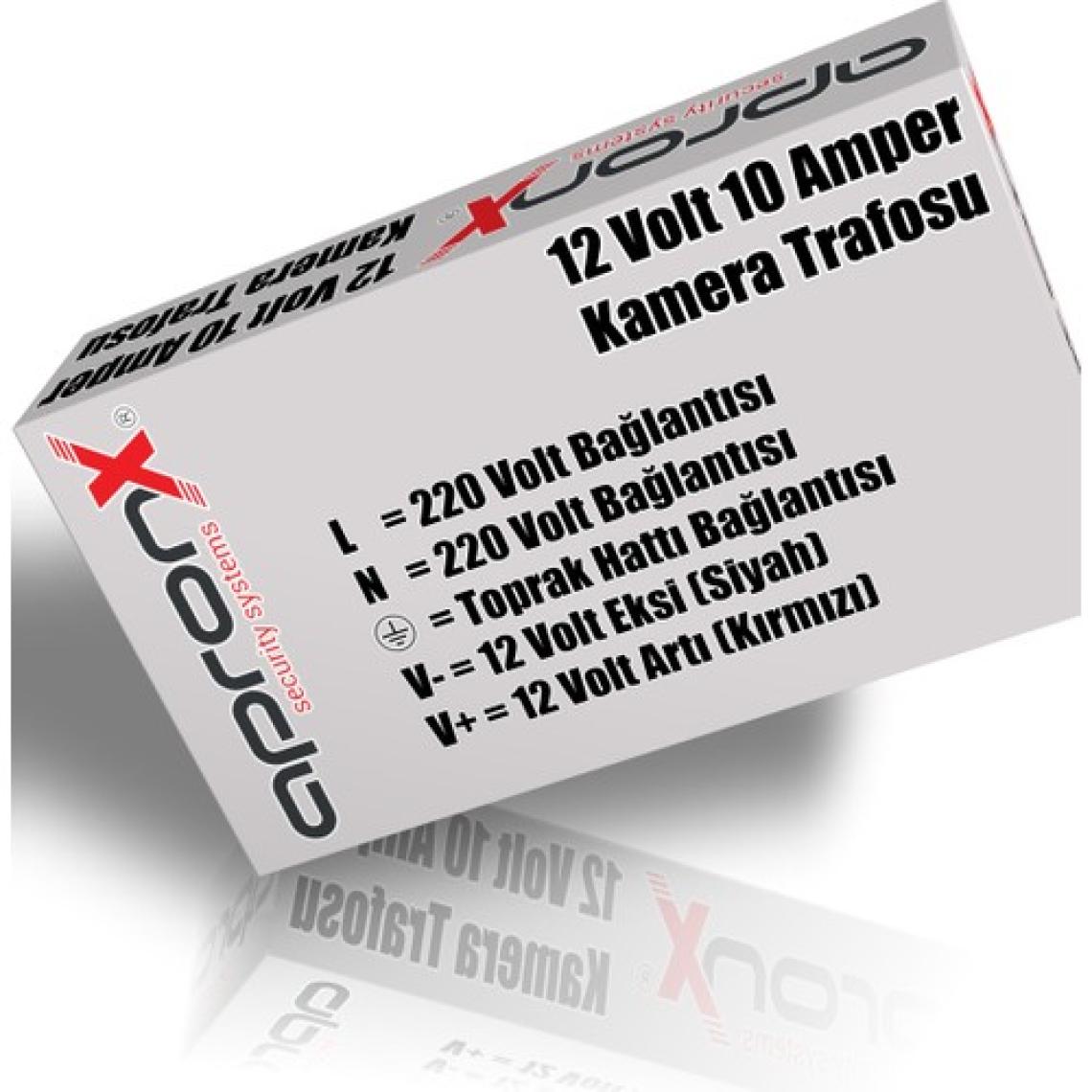 Apronx APX-1210A 12 Volt 10 Amper Metal Adaptör Güvenlik Kamerası Trafosu Kamera Adaptörü