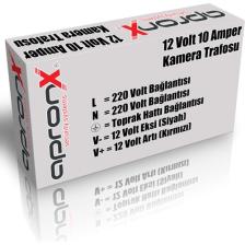 Apronx APX-1210A 12 Volt 10 Amper Metal Adaptör Güvenlik Kamerası Trafosu Kamera Adaptörü