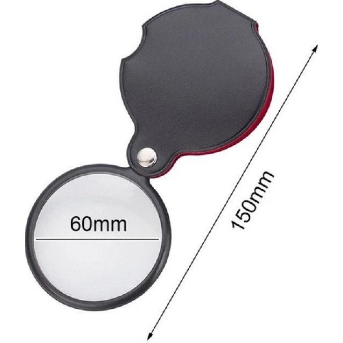 Rekotools Katlanır Deri Kılıflı Cam Lensli Okuma Lüp Büyüteç 6x Mini 45 Gram