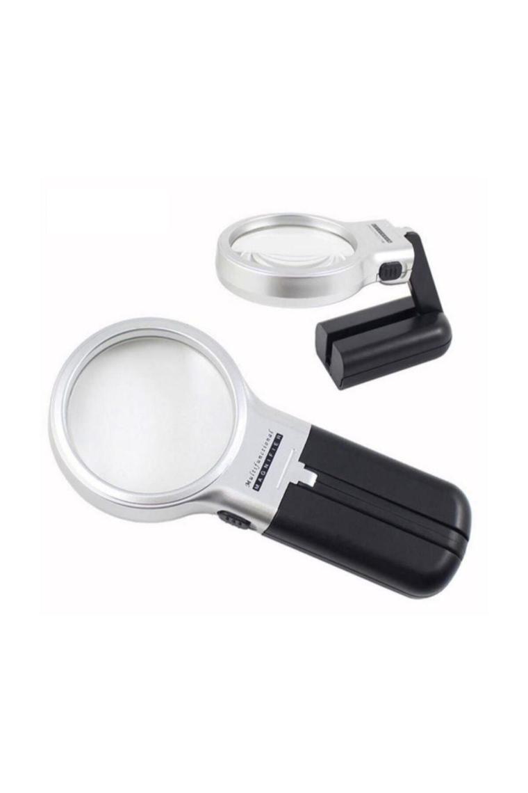 Profisher Katlanabilir Ayarlı Büyüteç 10 LED Işık El Veya Masa Akrilik Optik Lens 3x 4.5x