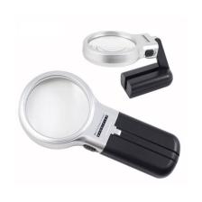 Profisher Katlanabilir Ayarlı Büyüteç 10 LED Işık El Veya Masa Akrilik Optik Lens 3x 4.5x