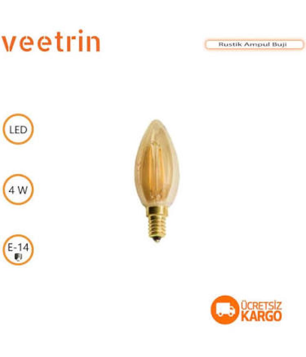 Cata CT-4280 4W E14 Rustik LED Dekoratif Buji Ampul 4'lü Paket