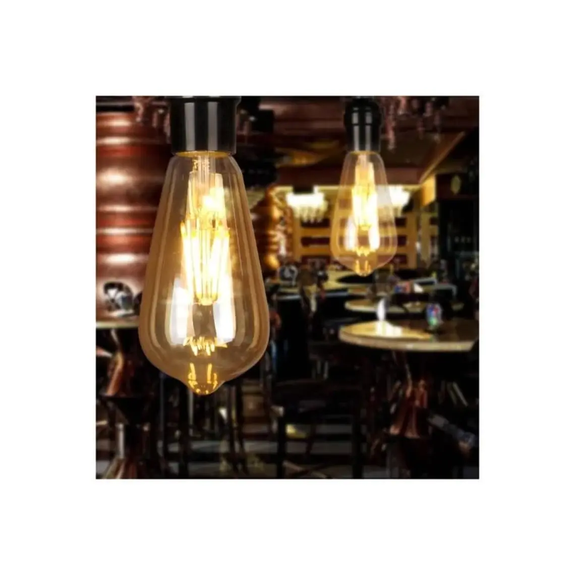 Edison Armut Tipi Edison Ampül Flemanlı Tasarruflu ST64 4W LED Rustik Dekoratif Ampul Vintage Aydınlatma
