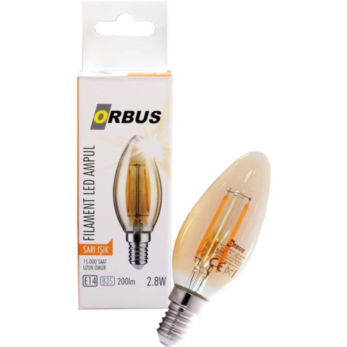 Orbus Dekoratif Rustik Mum Ampul E14 Amber 4W