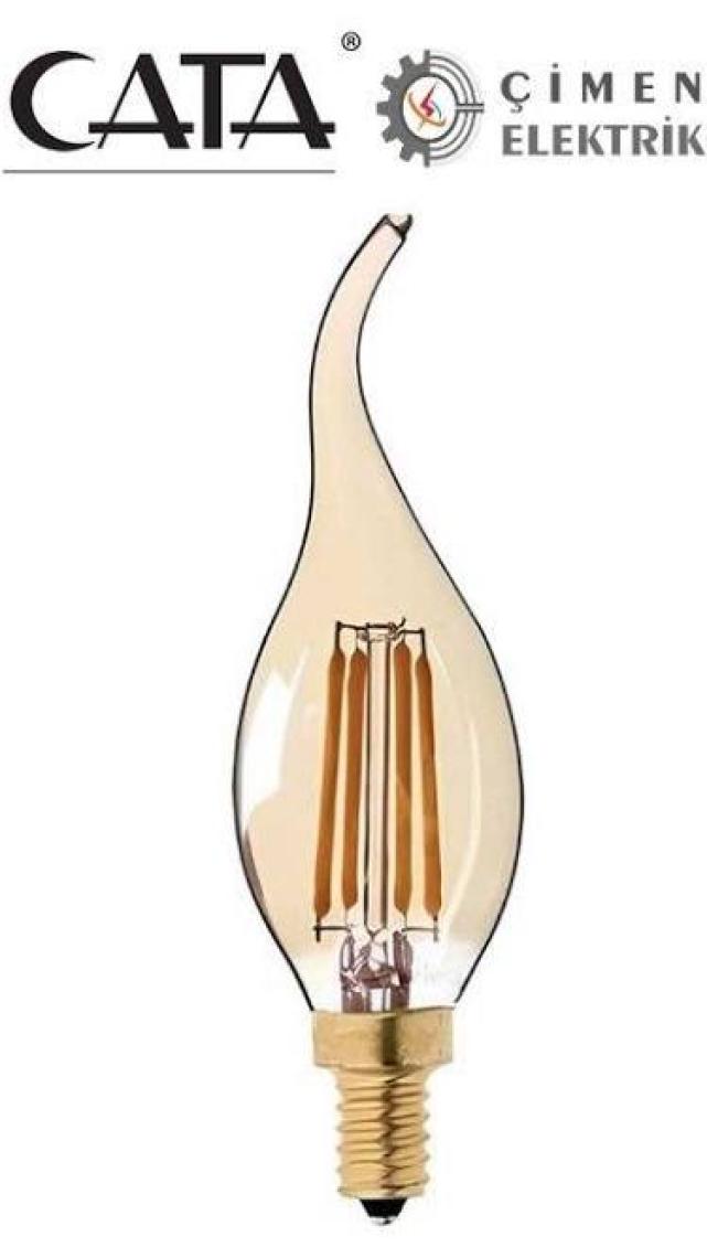 Cata 7 Adet Ct 4281 Cata 4W Rustik LED Ampul Amber 2700K E14 Duy
