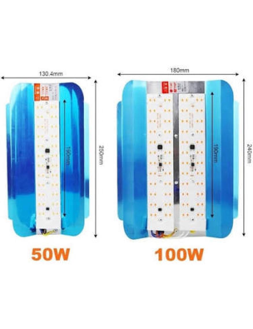 Profisher Tam Spektrum Fito Bitki  Büyütme LED Işık 50W Ac 220V 180° Ip 65 Su Geçirmez