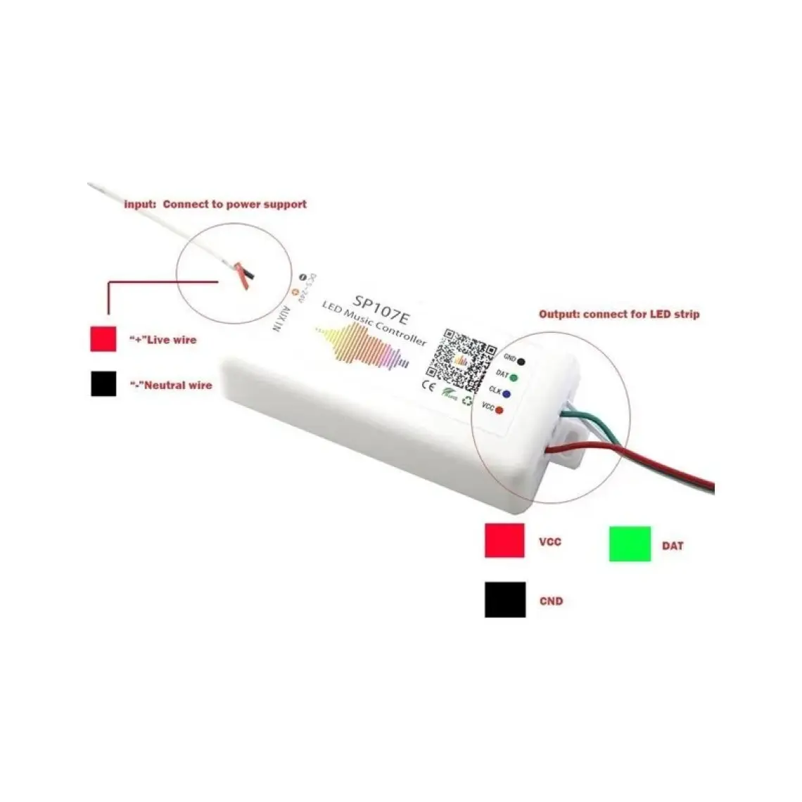 Xnbada LED Kontrolcüsü SP107E Adreslenebilir WS2812B/WS2811 SP107E