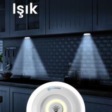 Dükkan Roza Uzaktan Kumandalı 3 Lü Spot LED Lamba Kablosuz Pilli Işıldak