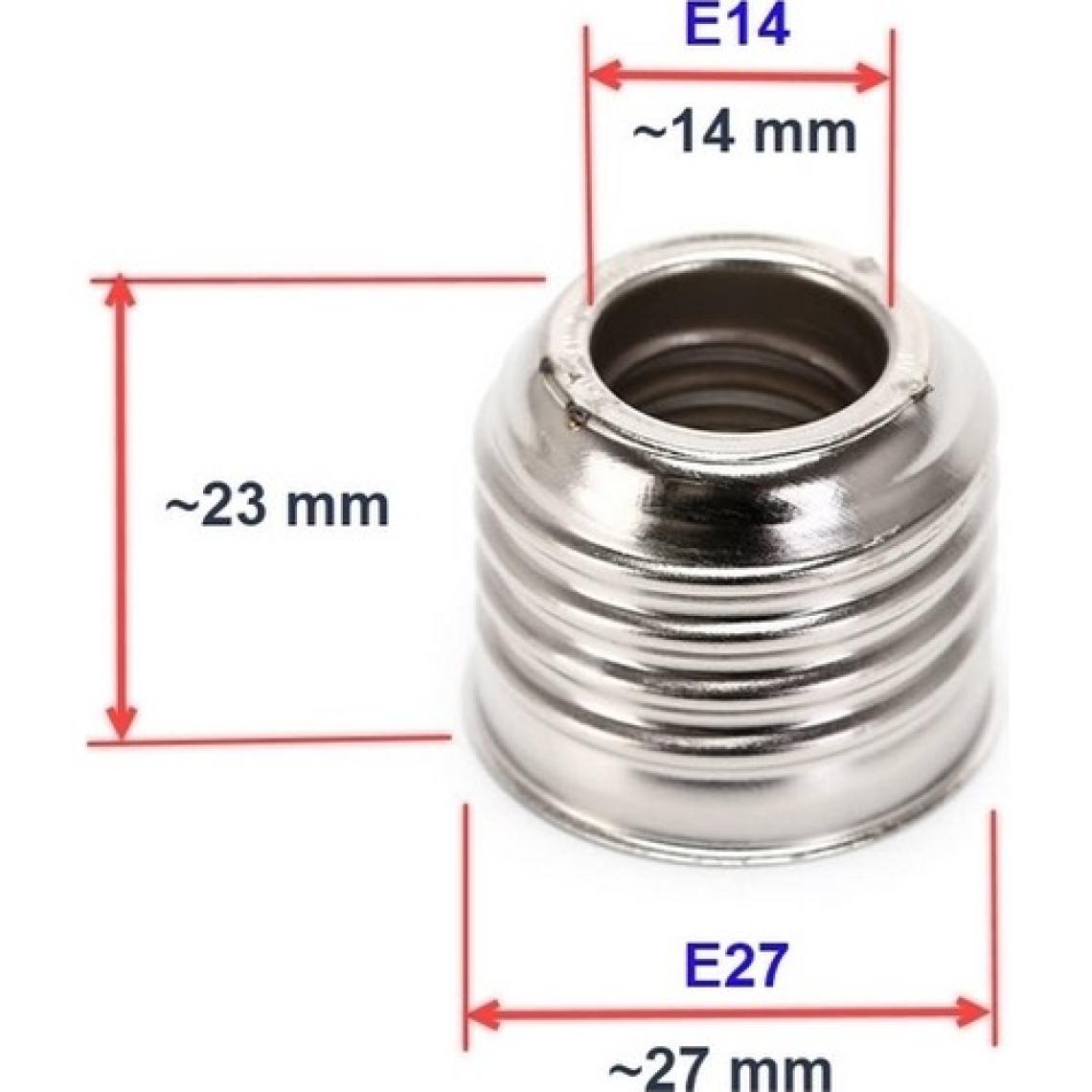 Detay Kablo E27 To E14 Duy Dönüştürücü Adaptör (E27 Duyda E14 Ampul) (Metal)