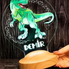 Sevgi Lambası Çocuk Hediyesi Dinozor 3D LED Lamba T-Rex Tasarımlı Çocuk Odası Gece Lambası