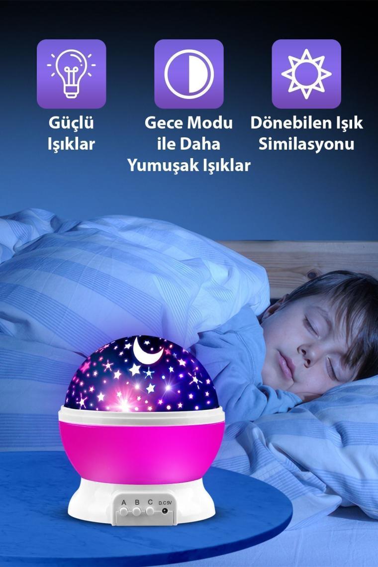 Strongart Dönen Star Master Renkli Yıldızlı  Gökyüzü Projeksiyon Gece Lambası
