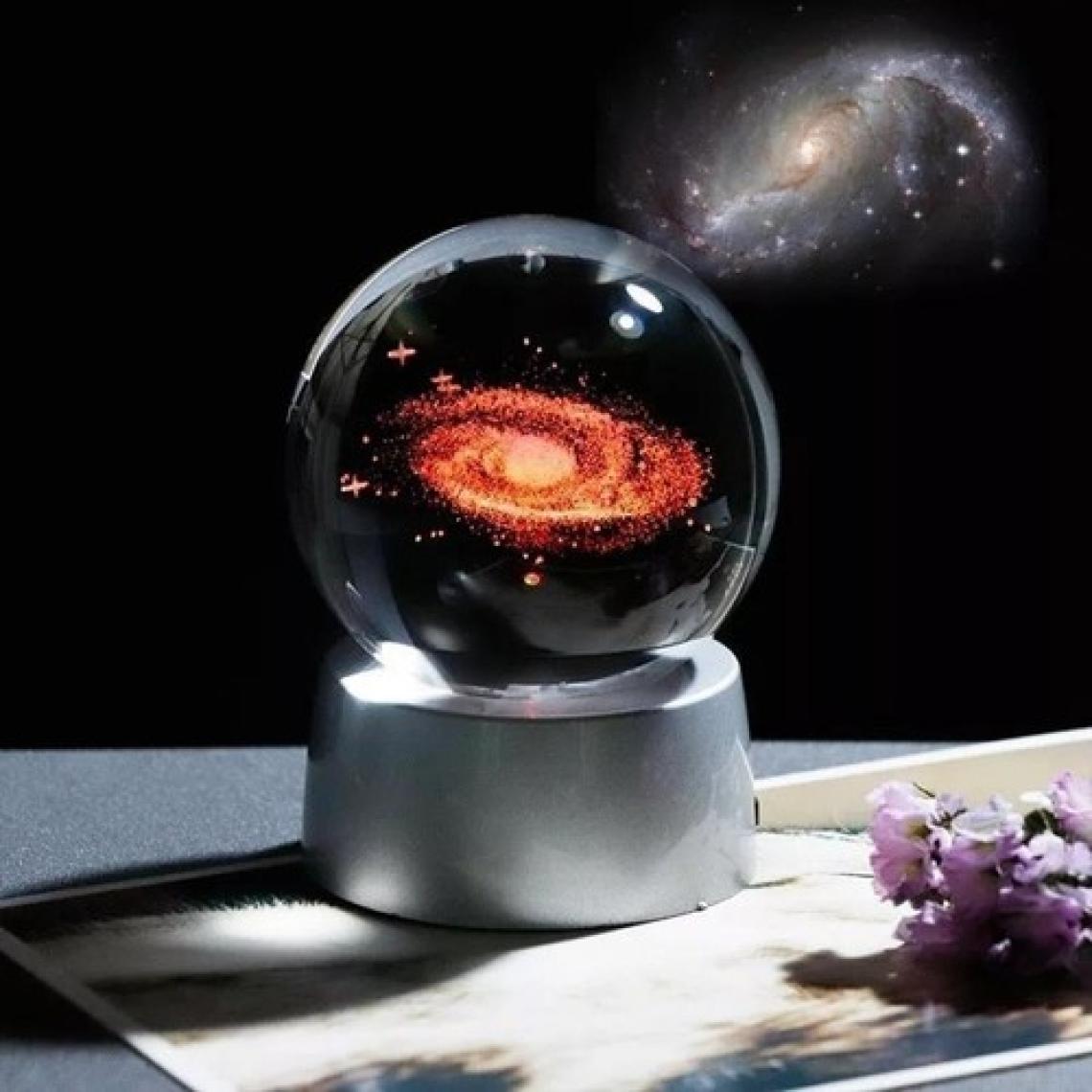 Mobgift Dekoratif Rengarenk Işıklı Samanyolu Galaxy Cam Küre