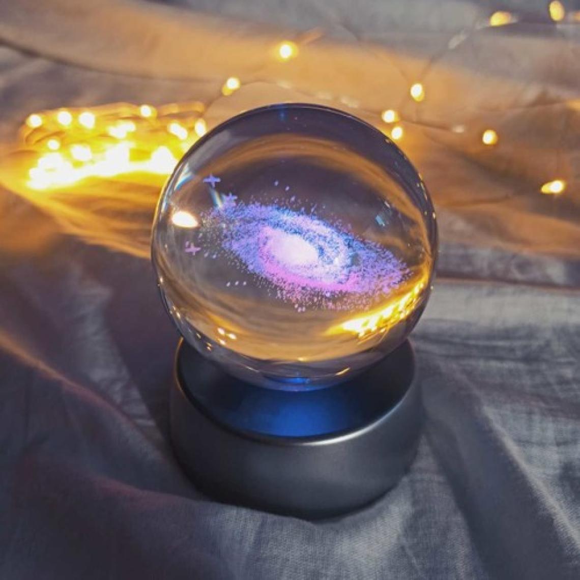 Mobgift Dekoratif Rengarenk Işıklı Samanyolu Galaxy Cam Küre