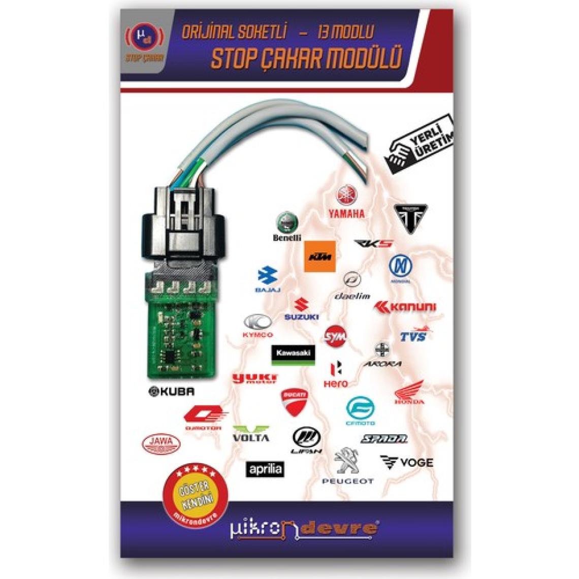 Mikron Devre Voge Uyumlu 13 Modlu Stop Çakar Modülü Uçak Kanadı Orijinal Soket F1 Stil Çakarlı Stop Devresi