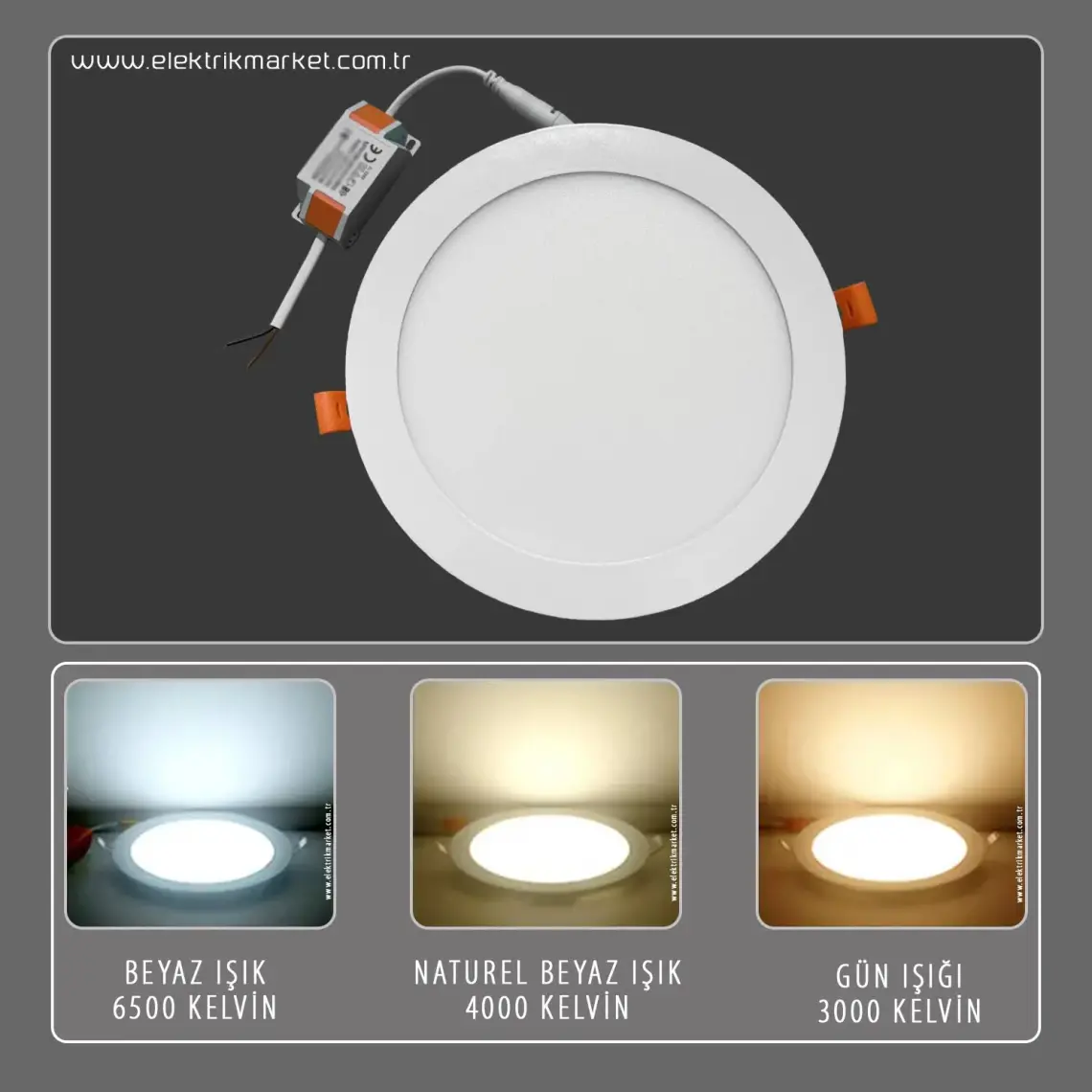 Jupiter 3W Slim Led Panel Spot Sıva Altı Beyaz Işık 110Lm Ld470B