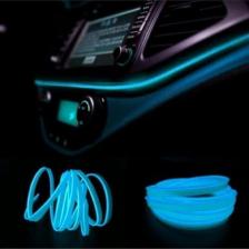 Sts Oto Aksesuar Araç Araba Içi Torpido Ledi Renkli Ip Neon Ip Led 2 Metre Buz Mavi Neon