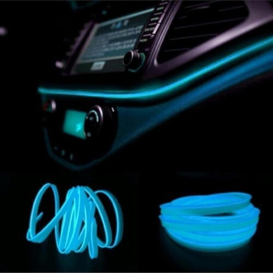 Sts Oto Aksesuar Araç Araba Içi Torpido Ledi Renkli Ip Neon Ip Led 2 Metre Buz Mavi Neon