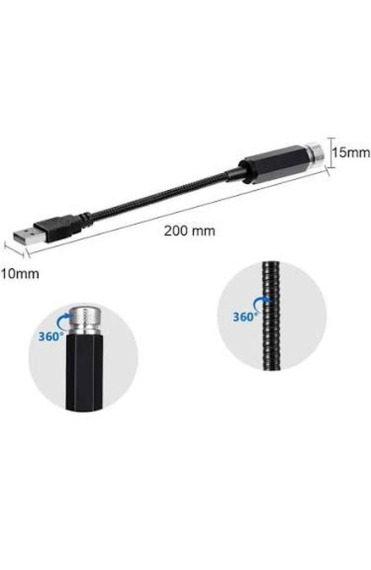 Upway USB Yıldızlı Dekoratif LED Işık Araç Içi Oda Mekan Süsleme Gece Lambası