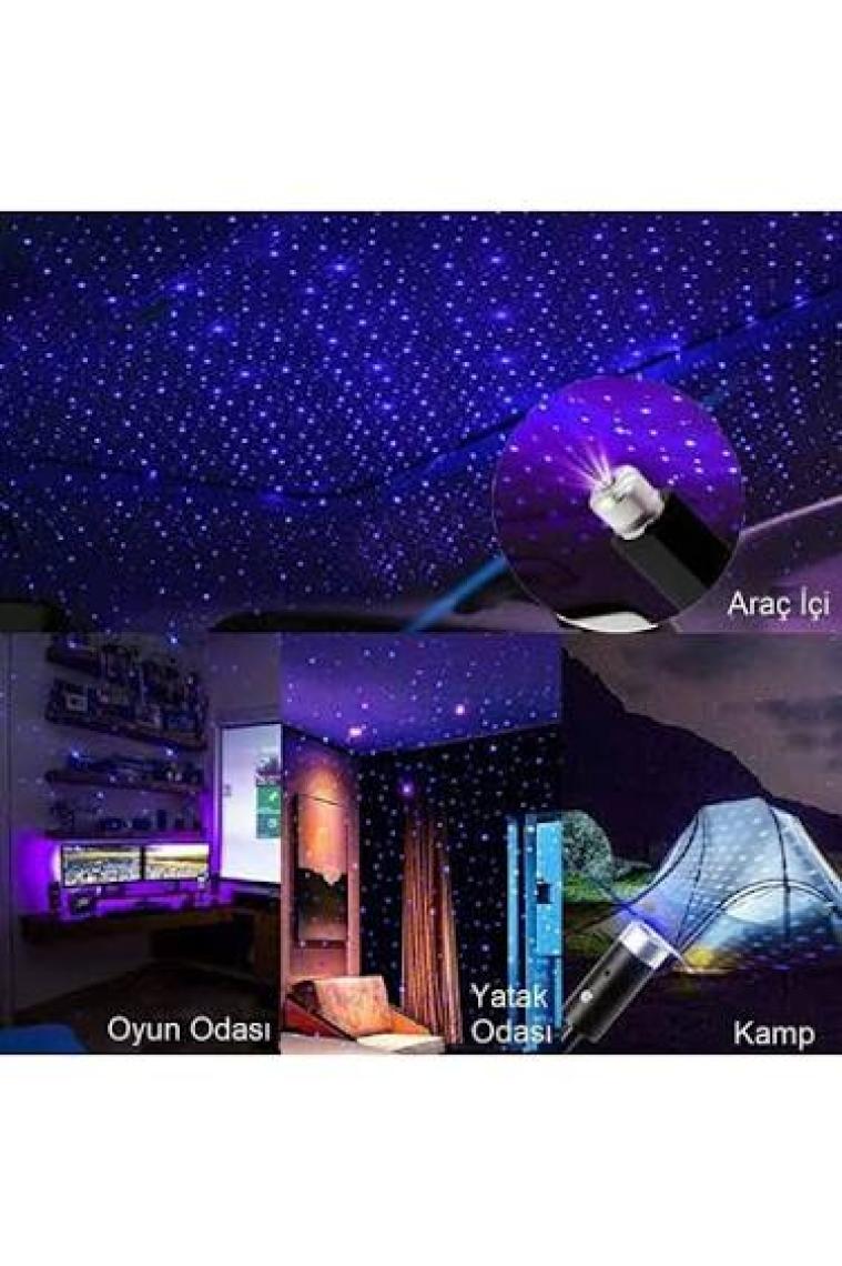 Upway USB Yıldızlı Dekoratif LED Işık Araç Içi Oda Mekan Süsleme Gece Lambası