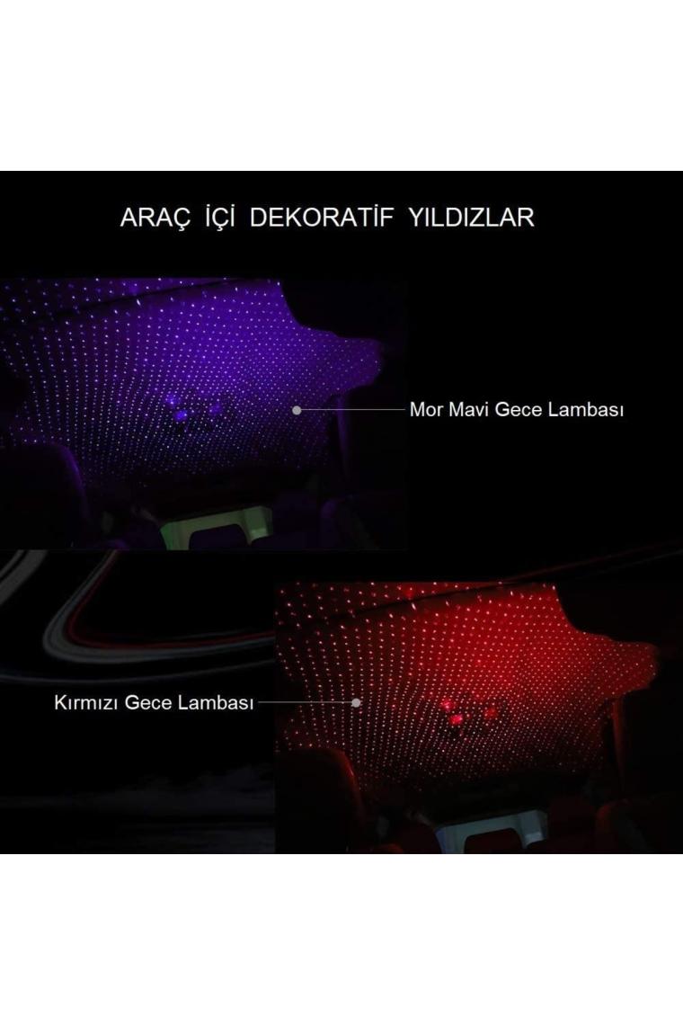 Upway USB Yıldızlı Dekoratif LED Işık Araç Içi Oda Mekan Süsleme Gece Lambası