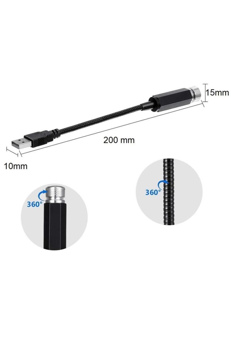 Upway USB Yıldızlı Dekoratif LED Işık Araç Içi Oda Mekan Süsleme Gece Lambası