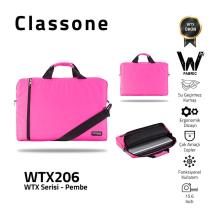 Wtx206 Wtxpro Serisi Su Geçirmez Kumaş 15.6 Inch Macbook, Laptop , Notebook El Çantası- Pembe